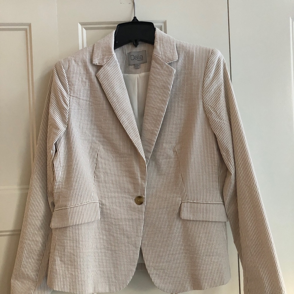 Khaki & White Pin Stipe Summer Blazer